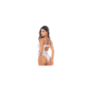 Body blanc avec jarretelles intégrées 